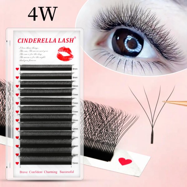 SilkyWhisper 4P Volume Extensions Mix Length 8-15mm in Ultra-Slim 0.07mm  Dual Curl (C & D)