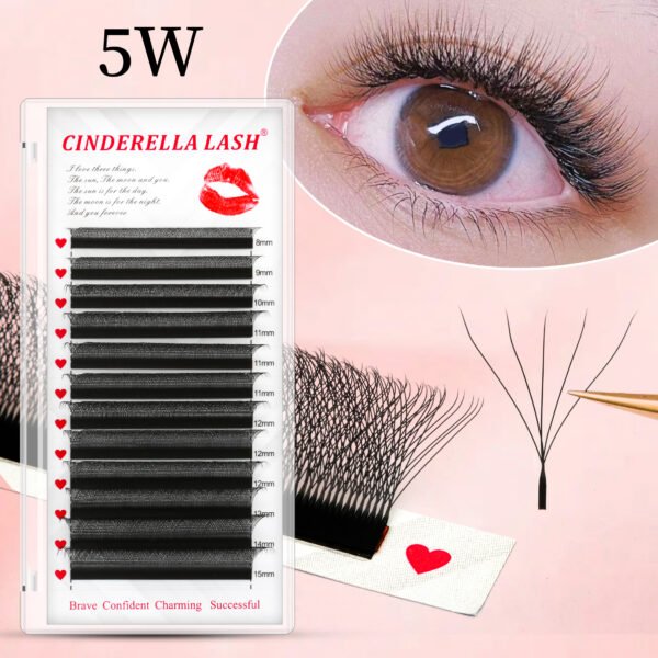 5W Cluster Lashes - 0.07mm Ultra-Lightweight, C/D Curl Mixed Length Extensions
